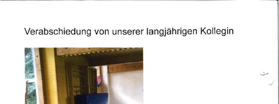 Verabschiedung von unserer langjährigen Kollegin
