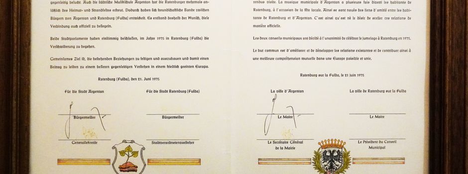 Stadt Rotenburg lädt zum Festakt anlässlich 50 Jahren Städtepartnerschaft mit Argentan