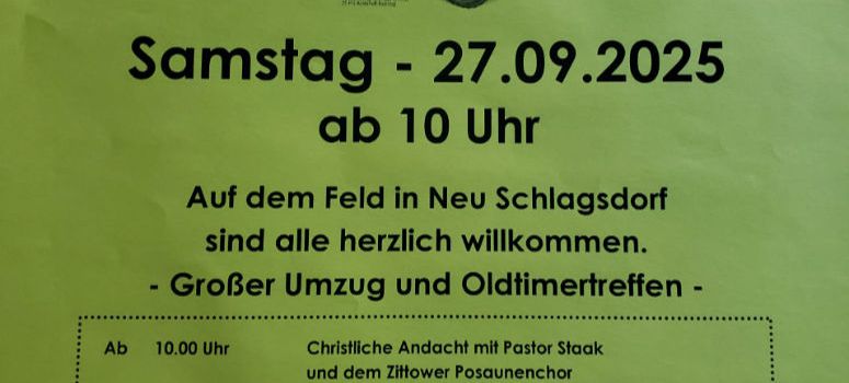 Erntefest Neu Schlagsdorf 2025