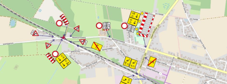Vollsperrung Bahnübergang Reithornsweg 17.09.-24.09.26