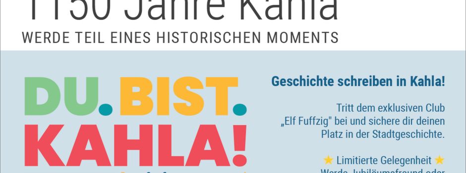 1150 Jahre Kahla – Werde Elf Fuffziger!