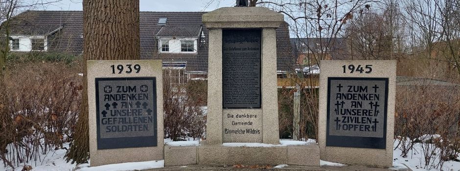 Ehrendenkmal für Kriegstote der Gemeinde Blomesche Wildnis kann nicht versetzt werden 