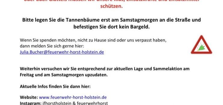 Tannenbaumsammelaktion 2026: Schnee als Herausforderung