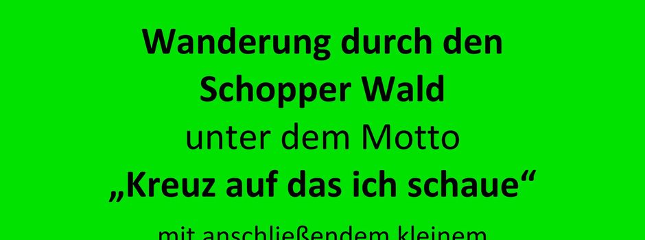 Wanderung durch den Schopper Wald          am 10. März 2024 -Treffpunkt: Protestantische Kirche Schopp 8:35 Uhr