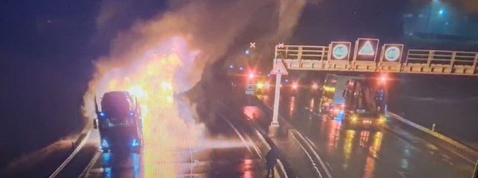 Brennender Lkw im Rennsteig-Tunnel 