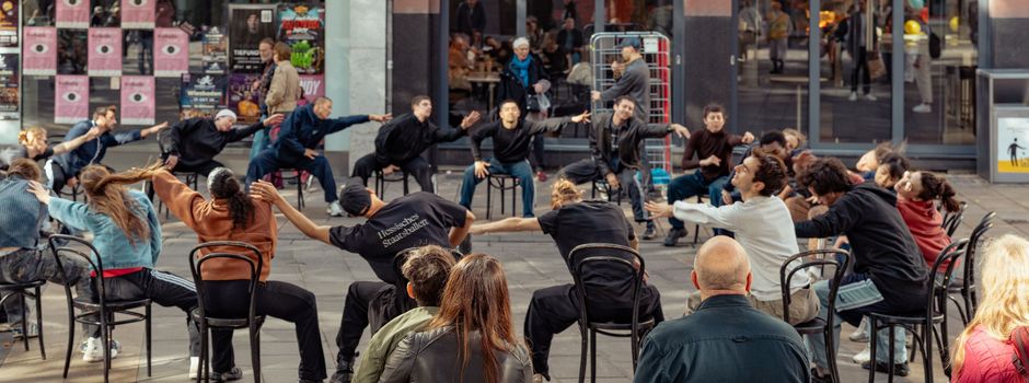 Flashmob in der Wiesbadener Innenstadt