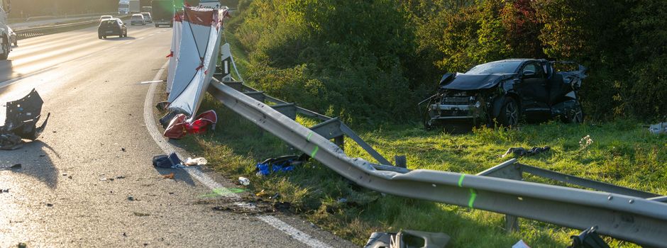A3 bei Diez: Zwei Männer sterben bei schwerem Unfall