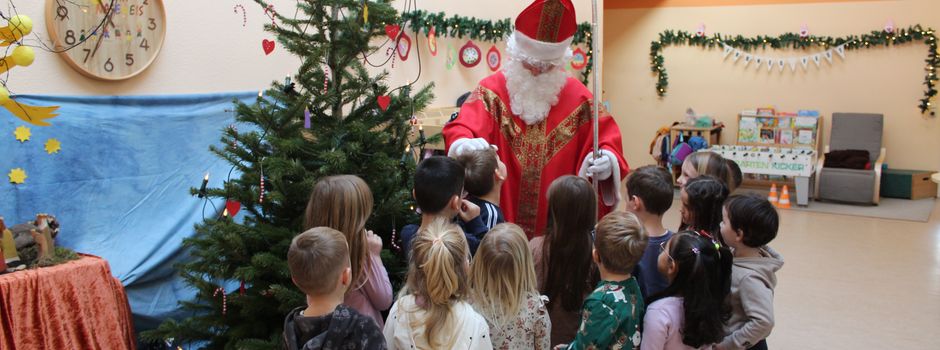 Besuch vom Nikolaus in der Kita Naseweis