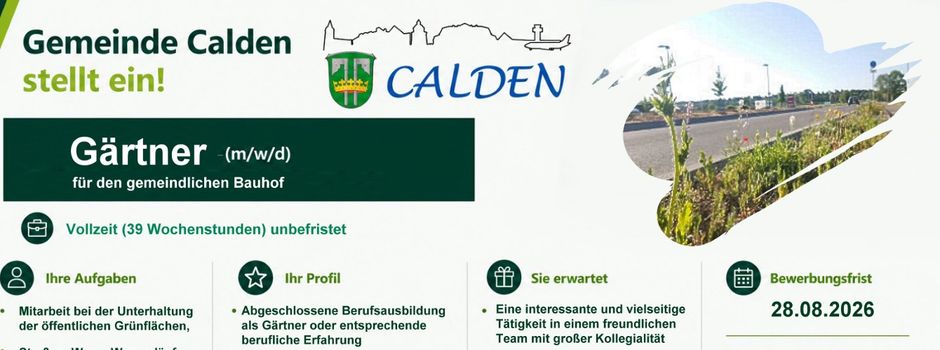 Stellenangebot: Gärtner (m/w/d) für den gemeindlichen Bauhof