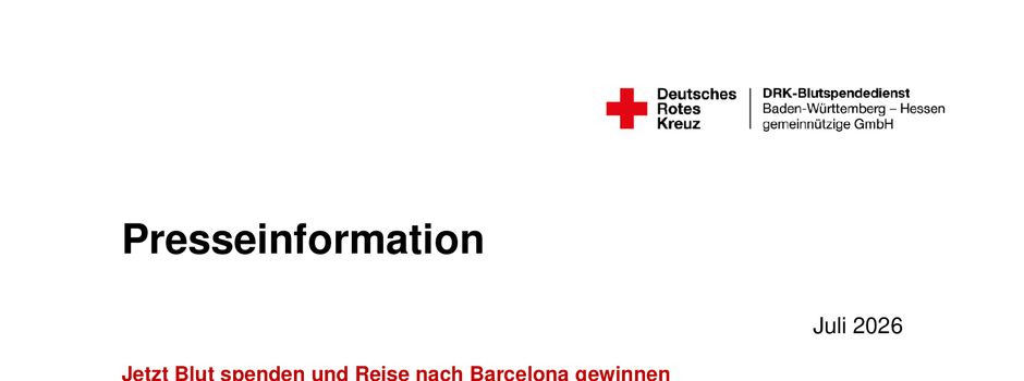 Jetzt Blut spenden und Reise nach Barcelona gewinnen 