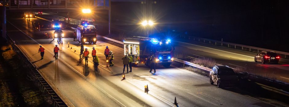 Unfallnacht auf A3: Fahrer wiederbelebt und Fußgänger von Auto erfasst