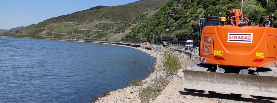 Schäden an Baustelle zwischen Lorch und Rüdesheim