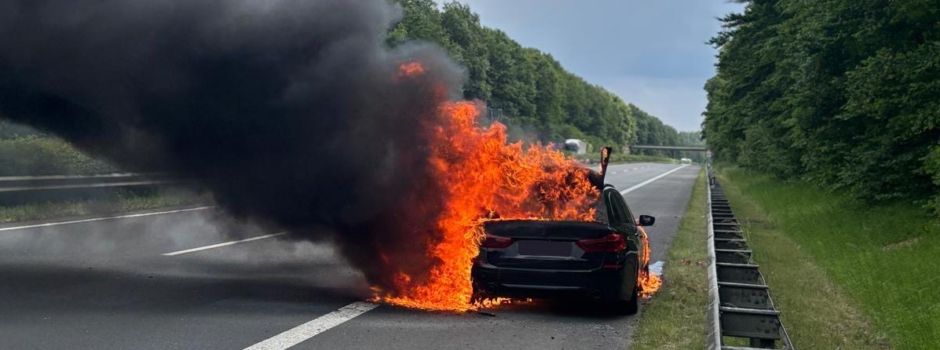 Fahrzeugbrand auf der Autobahn