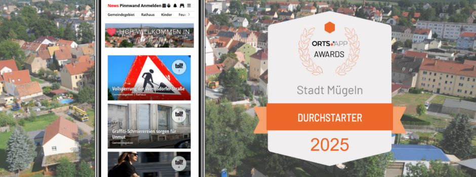 Mügeln gewinnt den Orts.App-Award in der Kategorie Durchstarter