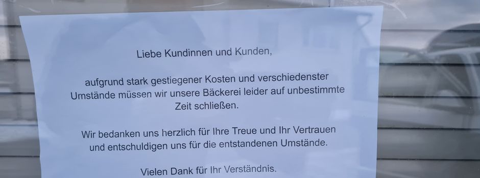 Bäckerei stellt den Betrieb ein