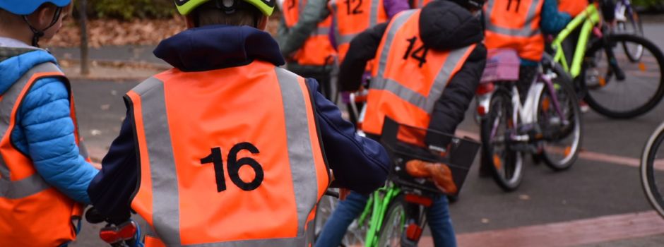 Fahrradprüfung an der Josefschule Herzebrock am Donnerstagmorgen