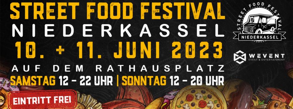 Dieses Wochenende: Street Food Festival Niederkassel auf dem Rathausplatz