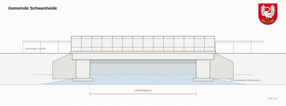 Ersatzneubau der Mühlenbach-Brücke in der Zweedorfer Straße Schwanheide