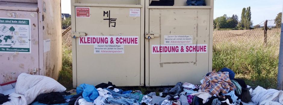 Altkleidercontainer abgebaut