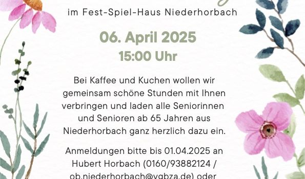 Ein Nachmittag für unsere nicht mehr ganz so jungen Mitbürger*innen am 6. April im Fest-Spiel-Haus ab 15:00 Uhr
