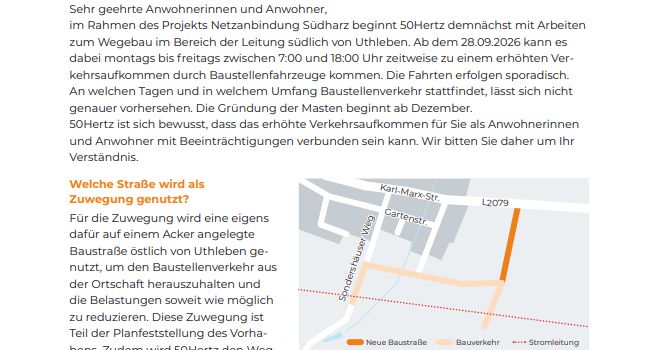 Baustart 380 kV Stromtrasse  