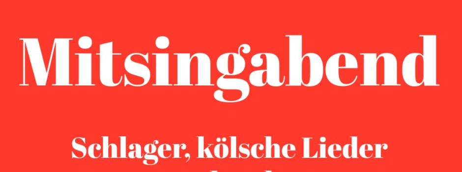 Absage: Mitsingabend