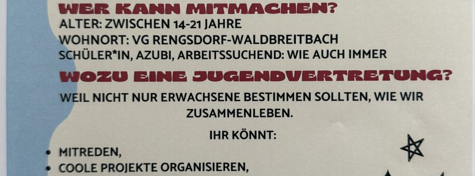 Wir suchen Dich - Jugendvertreter in der VG Rengsdorf-Waldbreitbach