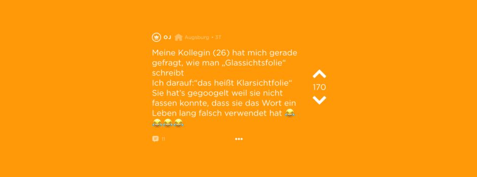Glassichtsfolie oder Klarsichtfolie? – Die Jodel der Woche