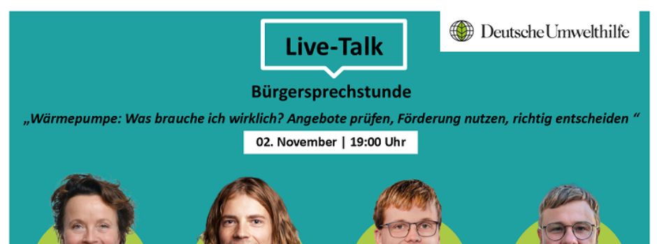 Live-Talk Wärmepumpe am 2. November