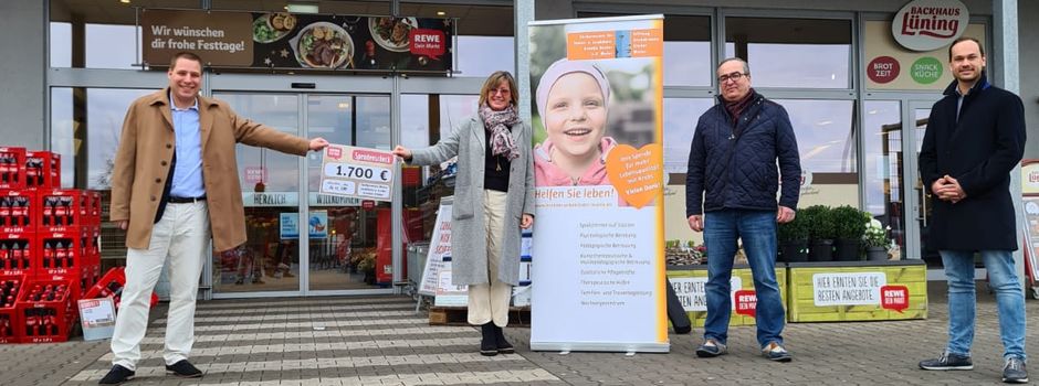 Rewe Märkte spenden für Förderverein Tumor- und Leukämiekranke Kinder Mainz