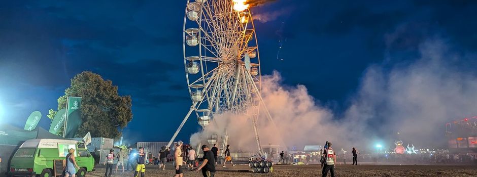 Riesenrad brennt auf Festival - 16 Verletzte in Klinik
