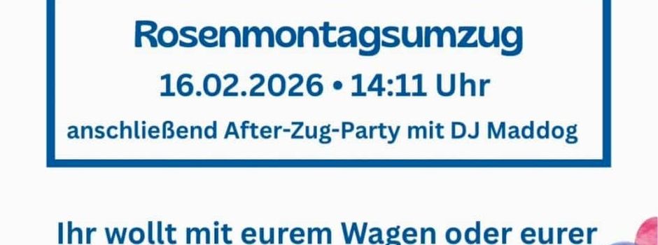 Anmeldung Rosenmontag