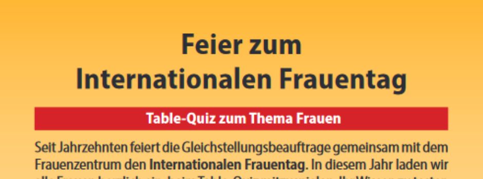 Abgesagt: Table-Quiz zum Internationalen Frauentag