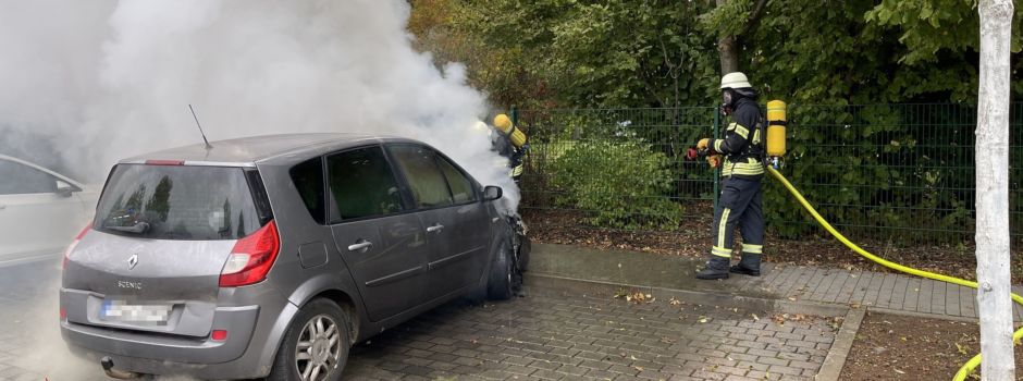 Brennendes Auto in Ingelheim beschäftigt Feuerwehr