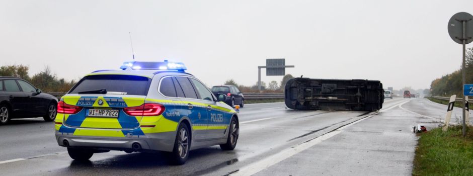 Schwerer Unfall auf A66 in Wiesbaden