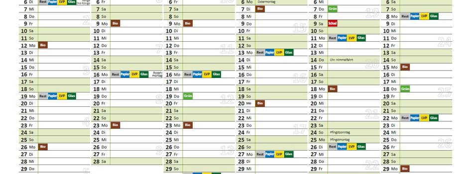 Abfallkalender / Abfuhrtermine 2026