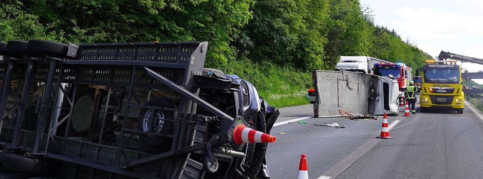 Schwerer Unfall auf A61 bei Boppard: Transporter überschlägt sich