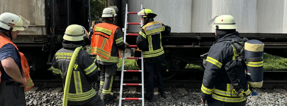 Feuer an Güterzug und fünf Folgebrände im Rheingau