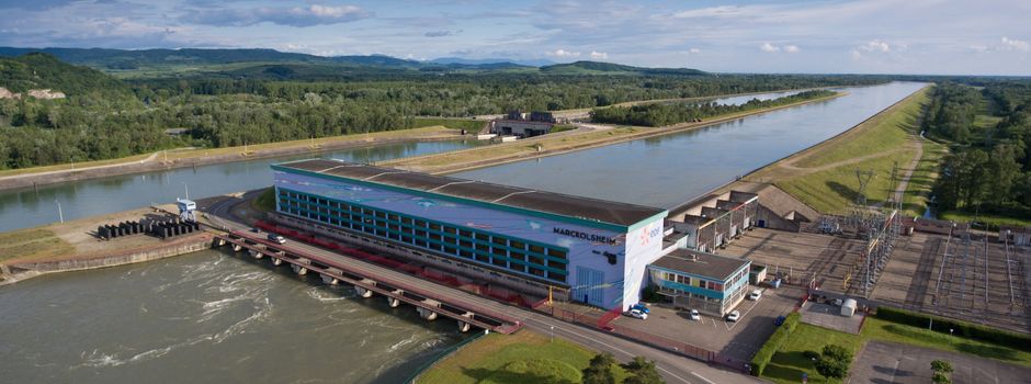 Verkehrseinschränkungen an der Brücke beim EDF-Kraftwerk in Marckolsheim