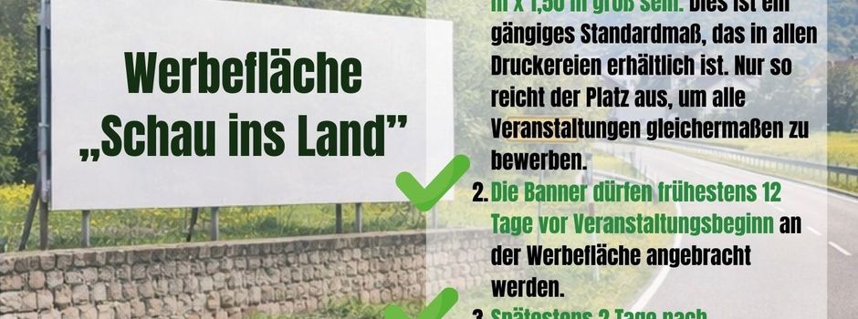 Werbefläche "Schau ins Land" für Vereine
