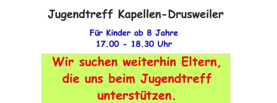 Jugendtreff sucht helfende Eltern