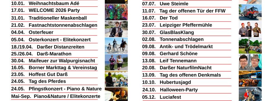Veranstaltungshöhepunkte 2026 in Born