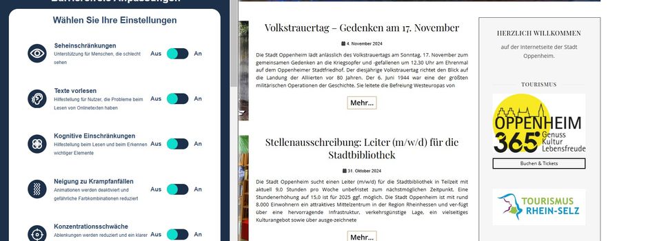 Website der Stadt Oppenheim ab sofort barrierefrei