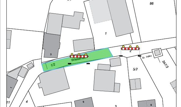 Wiesenstraße voraussichtlich vom 07.04.2026 bis 09.04.2026 ab Hausnummer 3 vollgesperrt. Umleitung über Propsteiweg