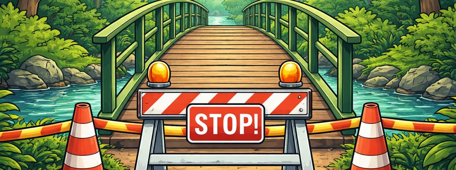 Sperrung der Hemmersdorfer Fußgängerbrücke