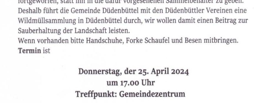 Wildmüllsammlung am 25.04.2024