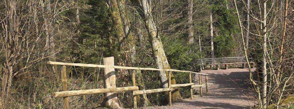 Neues Geländer am Heiligenborn