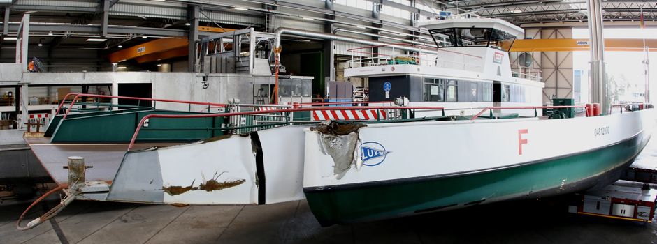 Mondorf: Havarist ist nun in der Lux-Werft angekommen