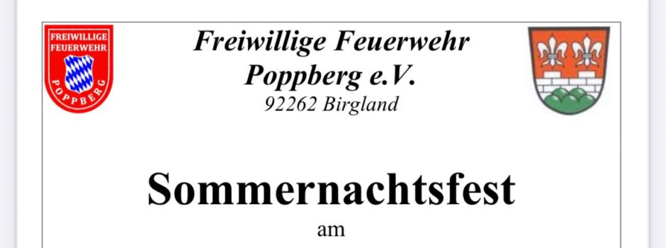 FF Poppberg: Sommernachtsfest am 21.06.2025