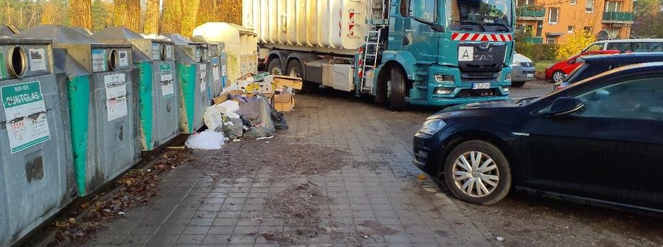 Recyclingcontainer: Darum liegen Findlinge an der Bahnstraße